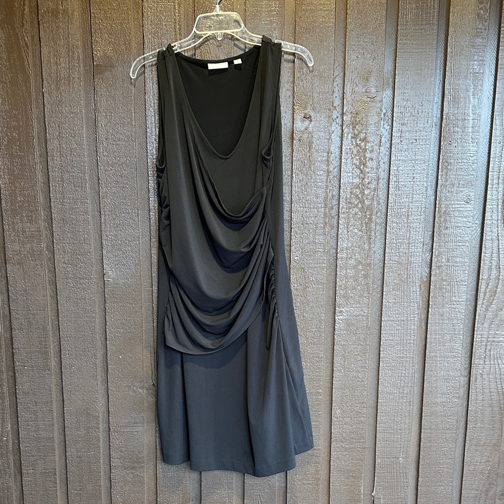 New York & Company Black Draped Mini Dress